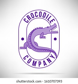 Crocodile Animal Monogram Vector Logo Template 