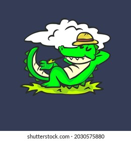crocodile animal motif alligator animal welfare fo organic vector design illustration print wall art poster canvas