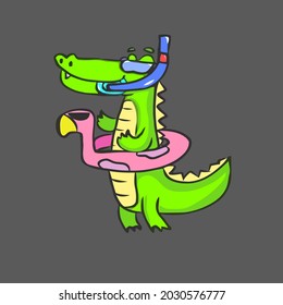 crocodile animal motif alligator animal welfare fo cropped vector design illustration print wall art poster canvas