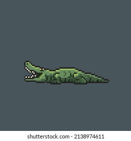 crocodile animal in pixel style