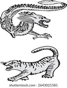  crocodile animal silhouette vector white background