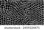 Crocodile animal skin pattern of dinosaur and snake reptile leather, vector background. Abstract black and white crocodile or snake skin pattern of python, alligator or cobra leather mesh texture