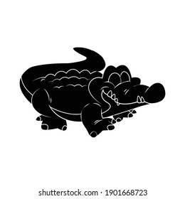 Crocodile animal solid icon design