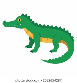 Crocodile Animal vector on white background.