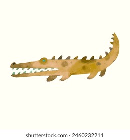  Crocodile. animal wildlife. watercolor vector illustration.