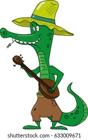 Crocodile with banjo 