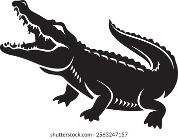 crocodile with big mouth silhouette vector design