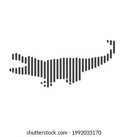 Crocodile black barcode line icon vector on white background.