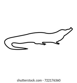 Crocodile black icon .