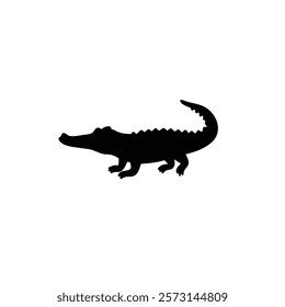 Crocodile black vector silhouette illustration