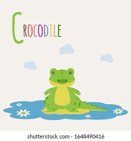 Crocodile. Book of animals.  Letter C