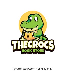 Crocodile book store logo design