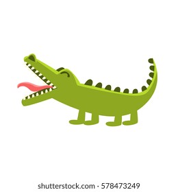 Crocodile Burping, Cartoon Character And His Everyday Wild Animal Activity Illustration