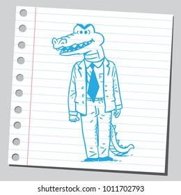 Crocodile businessman looking very angry