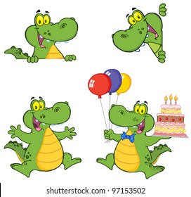 Crocodile Cartoon Characters. Vector Collection.Jpeg version also available in gallery.