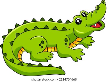 Crocodile Cartoon Clipart Vector Illustration