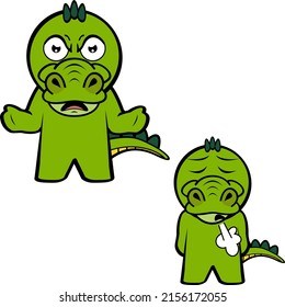 crocodile cartoon expressions pack in vector format