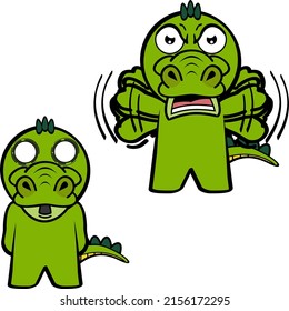 crocodile cartoon expressions pack in vector format