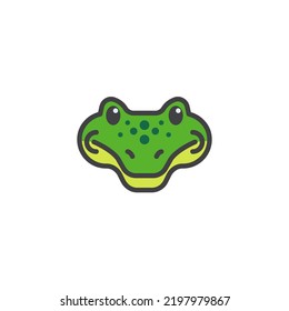 Crocodile cartoon face filled outline icon, line vector sign, linear colorful pictogram isolated on white. Symbol, logo illustration. Vector graphics