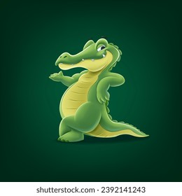 crocodile cartoon mascot in graphic pose