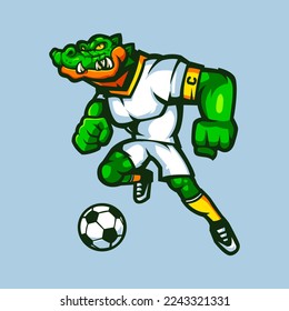 Krokodile Cartoon-Maskottchen für Fußballmannschaft