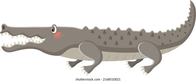 A crocodile cartoon on white background illustration