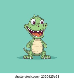 Crocodile cartoon in standing style. vector illustration