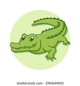 Krokodile Cartoon Vektorgrafik. Logo von Aligator Mascot. Funny Crocodile Animal Symbol Symbol Symbol Element
