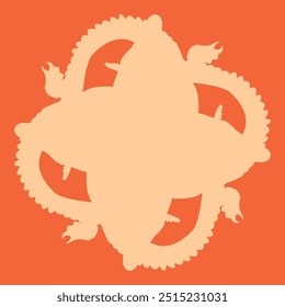 Un diseño de cerámica de cocodrilo que se gira para formar un diseño abstracto