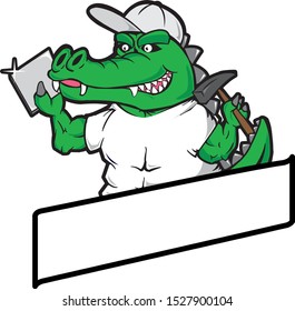 crocodile character comic logo frame