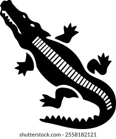 crocodile character Silhouette icon design Minimal style 