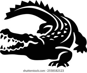 crocodile character Silhouette icon design Minimal style 