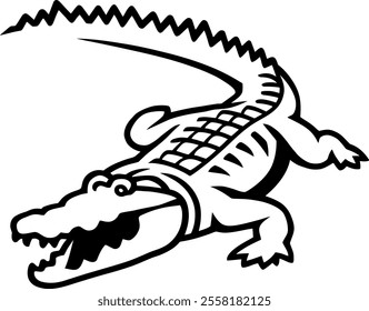 crocodile character Silhouette icon design Minimal style 