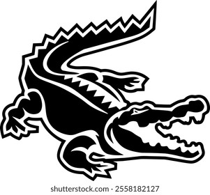 crocodile character Silhouette icon design Minimal style 