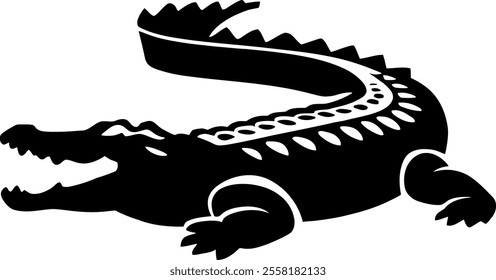 crocodile character Silhouette icon design Minimal style 