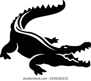 crocodile character Silhouette icon design Minimal style 