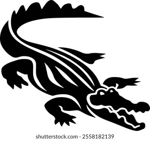 crocodile character Silhouette icon design Minimal style 