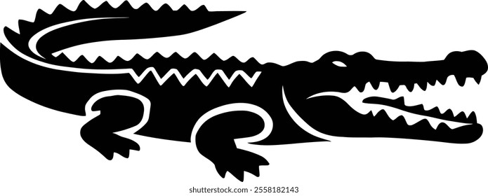 crocodile character Silhouette icon design Minimal style 