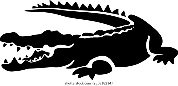 crocodile character Silhouette icon design Minimal style 