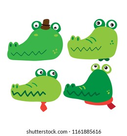 crocodile character vector design
