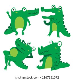 crocodile character vector design