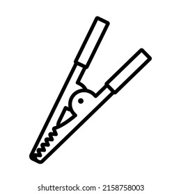 Crocodile Clip Icon. Bold outline design with editable stroke width. Vector Illustration.