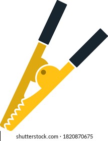 Crocodile Clip Icon. Flat Color Design. Vector Illustration.