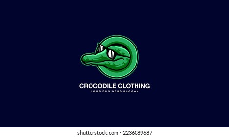 Crocodile clothing vector template logo design icon