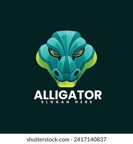 Crocodile Colorful Gradient Illustration Logo