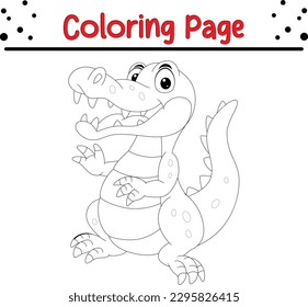 Dibujo de la página de coloreado de cocodrilos, arte vectorial e ilustración. libro de coloración de cocodrilos para bebés