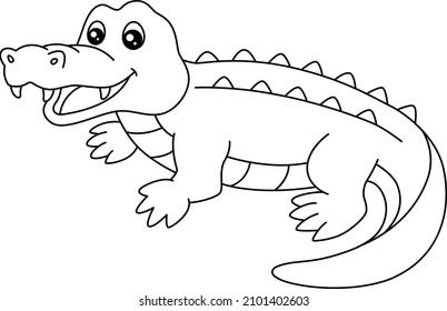 Crocodile Coloring Page Isolated for Kids