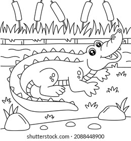 Crocodile Coloring Page for Kids