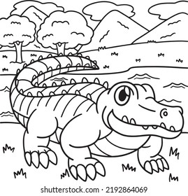 Crocodile Coloring Page for Kids