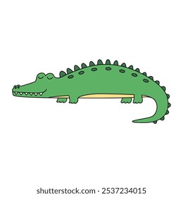 Crocodile coloring pages for kids. Trace and color crocodile. Crocodile animal flashcard game activity and education for kids. Kindergarten and preschool worksheets printable for kids. 